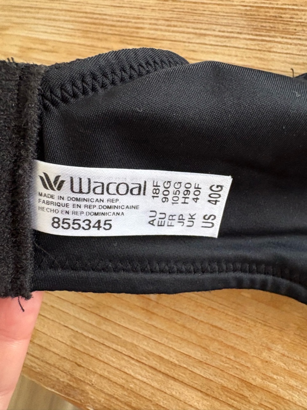 Wacoal Black Inside Job Underwire Bra 40G - Picture 5 of 5